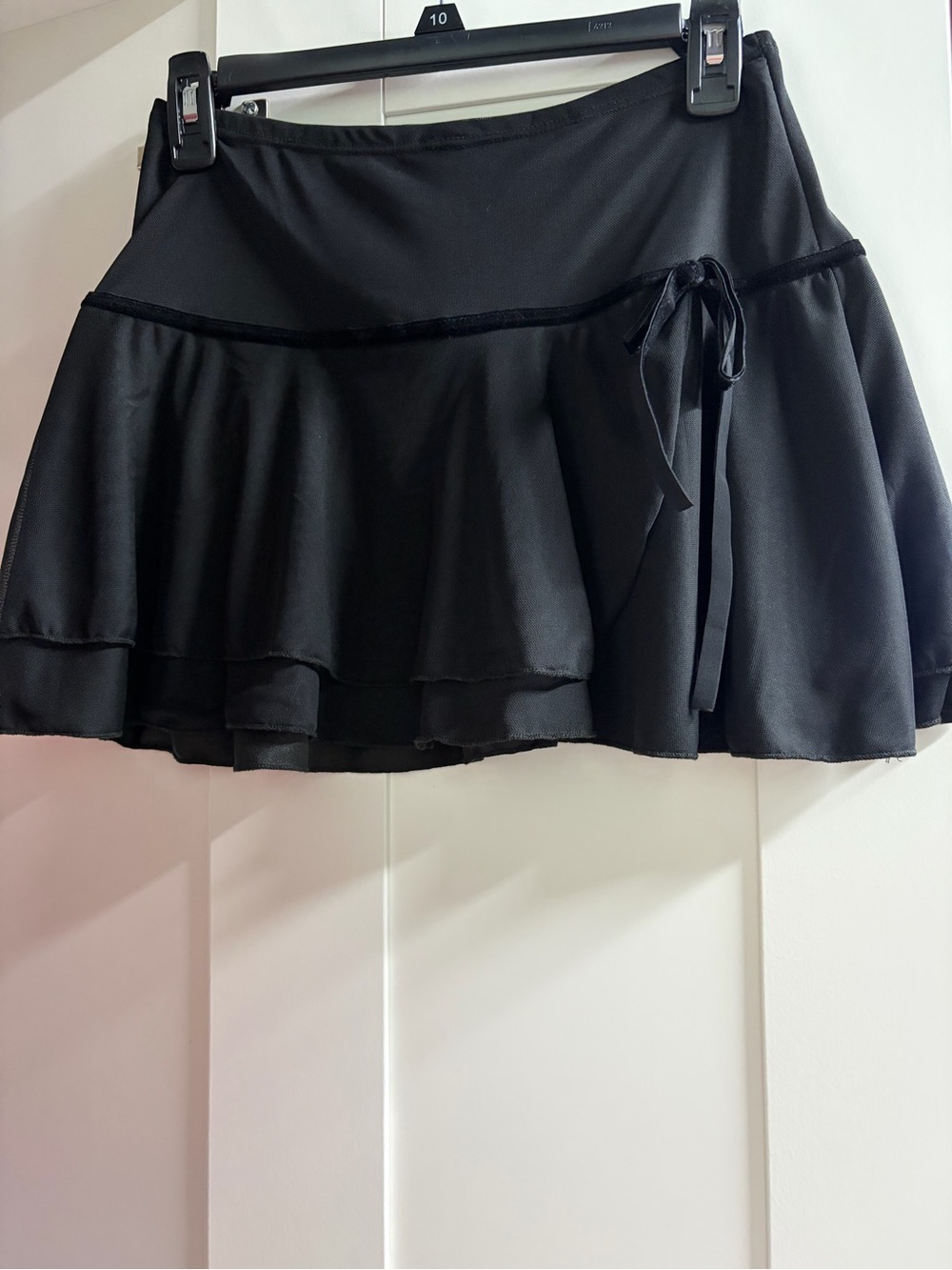 Black Ruffled Mini Skirt
